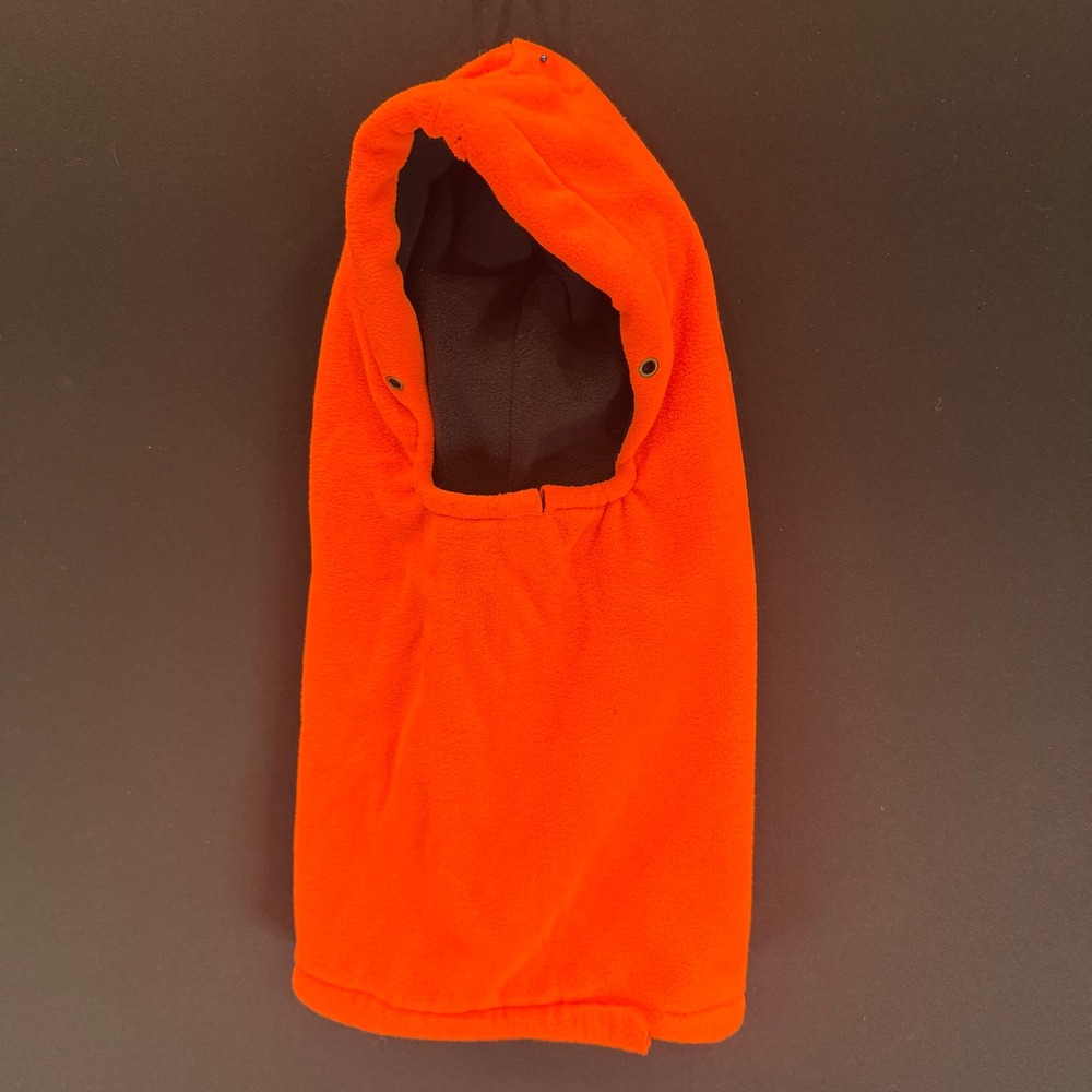Blaze Orange Fleece Balaclava Hood High Visibility Hunting Winter Face Mask